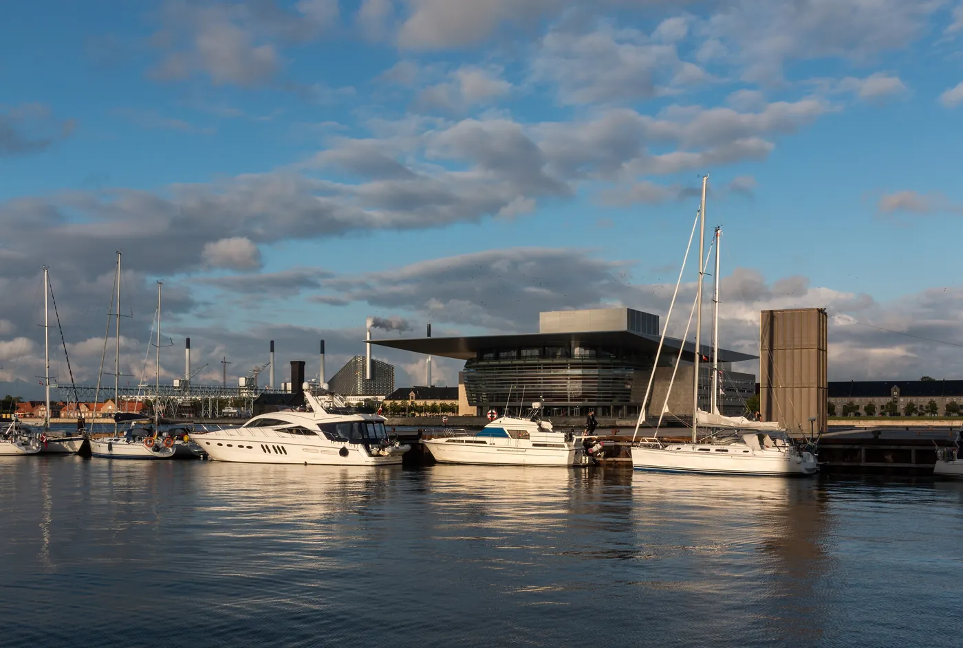 Copenhagen Opera House seen across the harbour