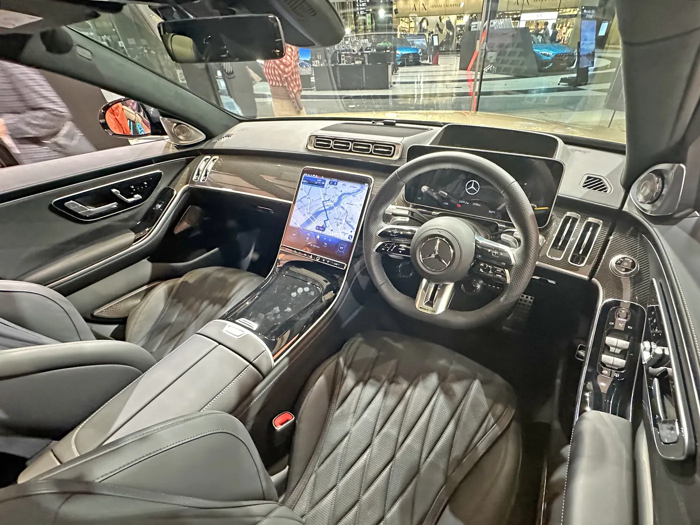 Executive car interior with space to work between meetings